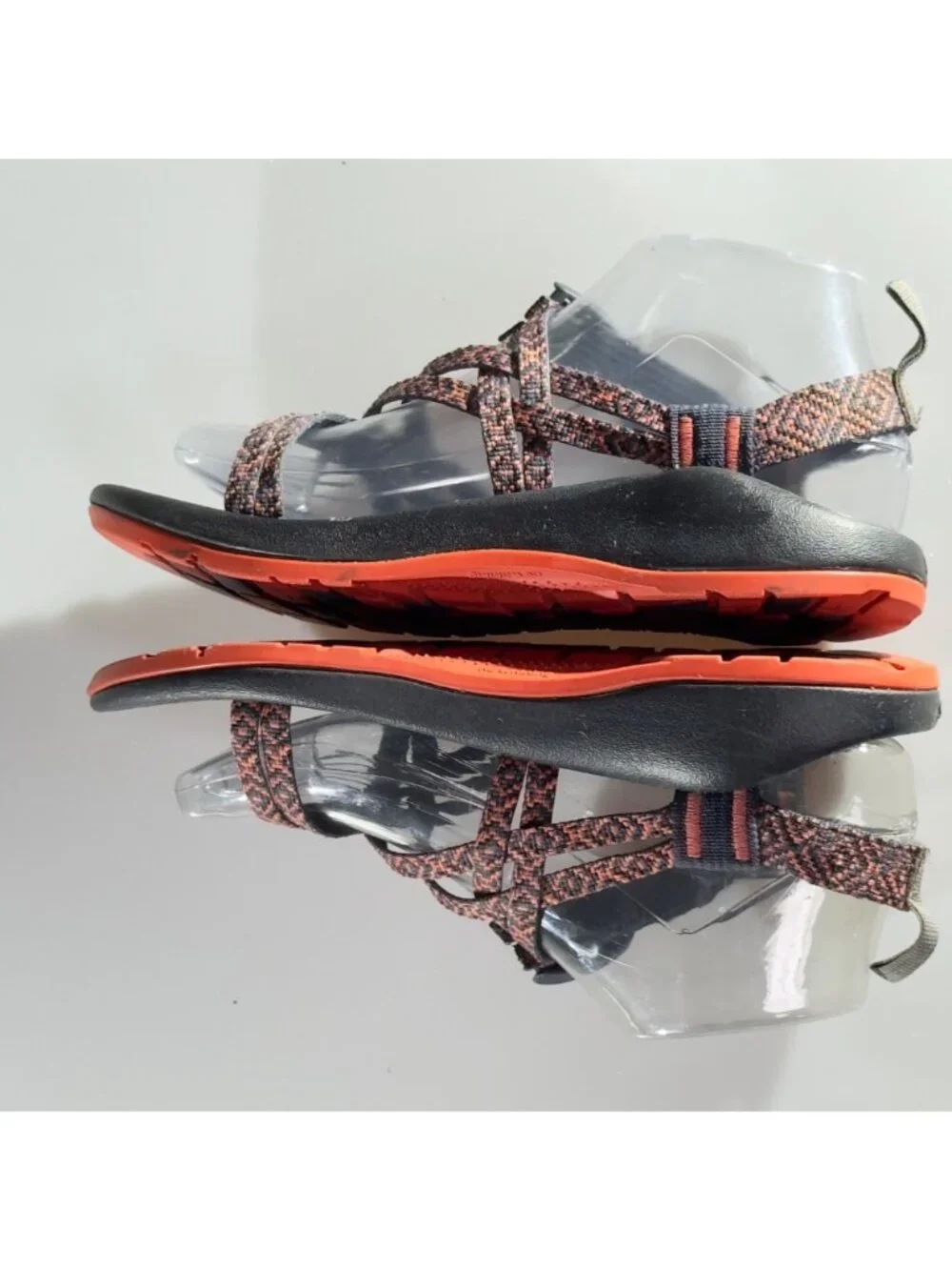 CHACO Adjustable Strap Padded Eclipse Hiking Sandals Black/Orange Size UK5 US 7